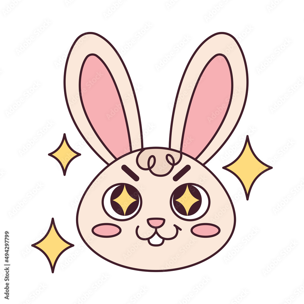 Isolated happy rabbit cartoon avatar Vector illustration