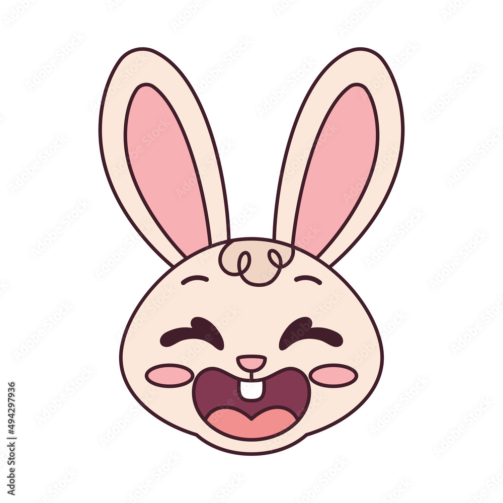 Isolated happy rabbit cartoon avatar Vector illustration