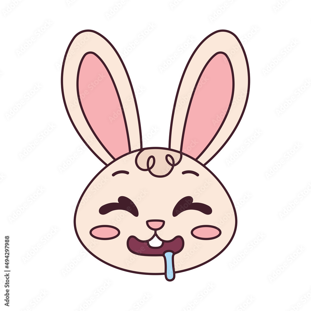 Isolated happy rabbit cartoon avatar Vector illustration Isolated happy rabbit cartoon avatar Vector illustration