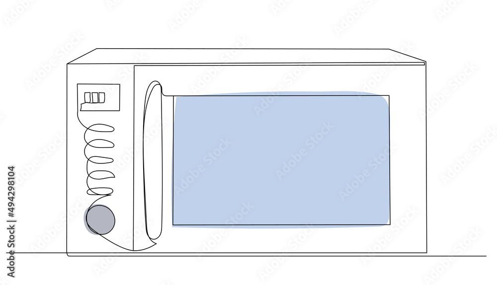 microwave oven drawing by one continuous line vector microwave oven drawing by one continuous line vector