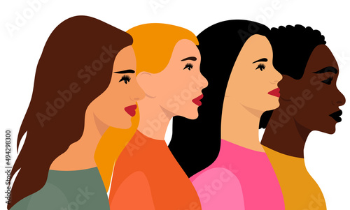 portrait of a girl, woman flat design, isolated