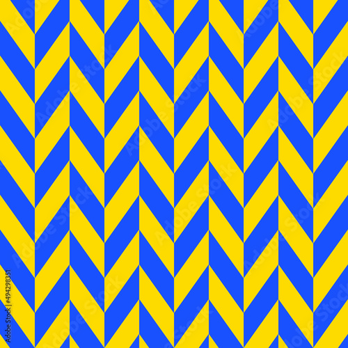 Diamond shape pattern. Yellow and blue arrow background. V shape pattern.