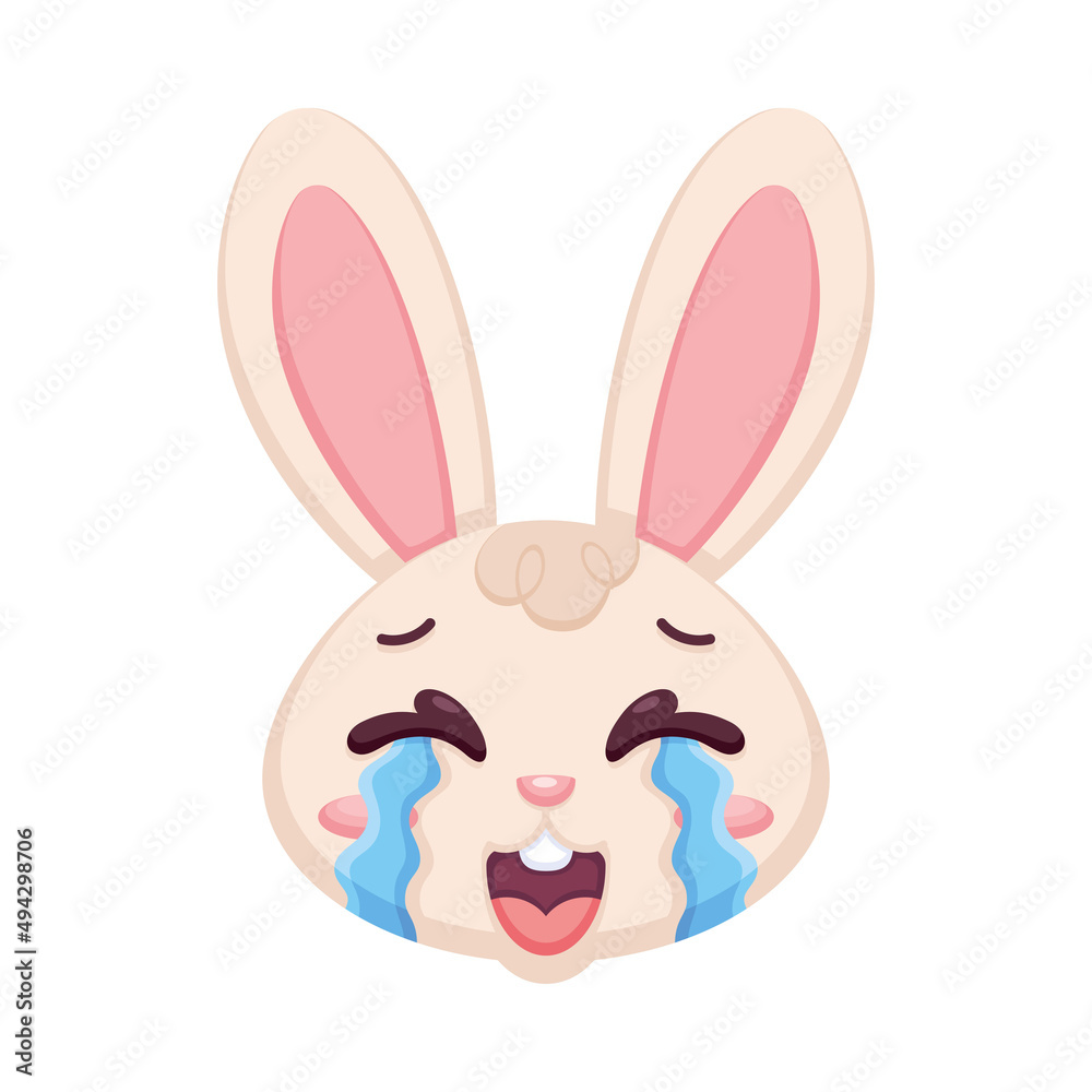 Isolated sad rabbit cartoon avatar Vector illustration Isolated sad rabbit cartoon avatar Vector illustration