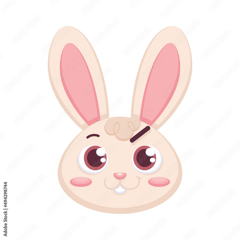 Fototapeta premium Isolated happy rabbit cartoon avatar Vector illustration