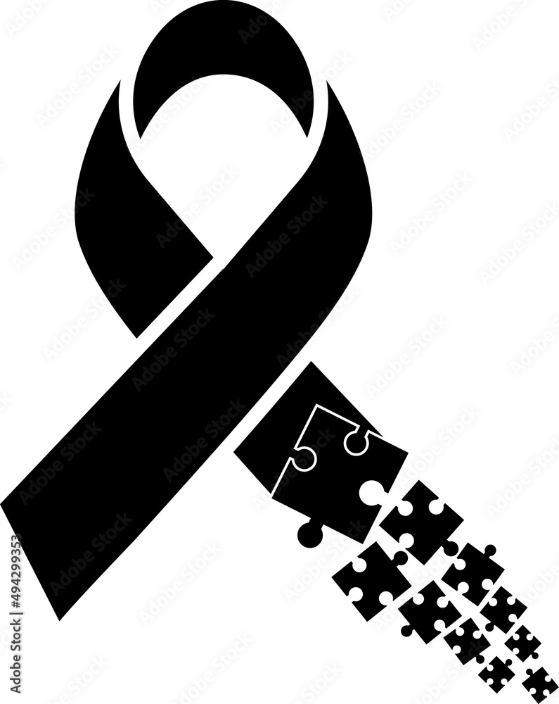 Autism Awareness Ribbon Silhouettes Autism Awareness Ribbon SVG EPS PNG