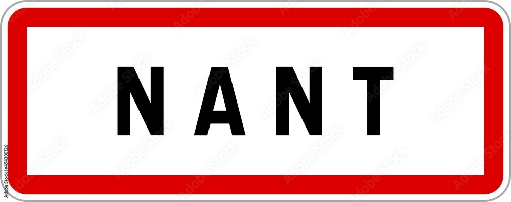 Panneau entrée ville agglomération Nant / Town entrance sign Nant