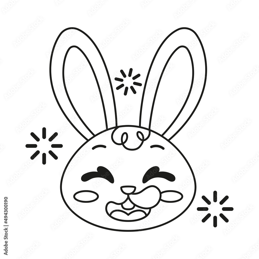 Isolated happy rabbit cartoon avatar Vector illustration Isolated happy rabbit cartoon avatar Vector illustration