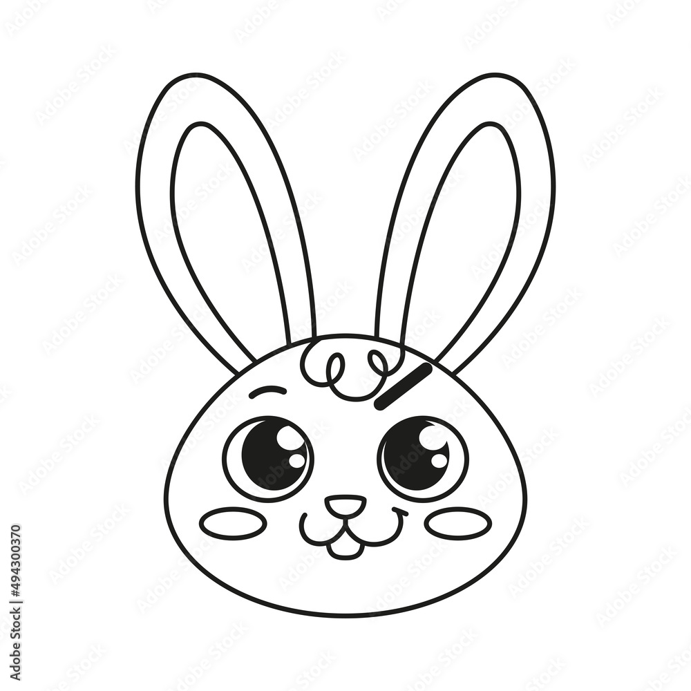 Isolated happy rabbit cartoon avatar Vector illustration Isolated happy rabbit cartoon avatar Vector illustration
