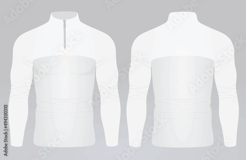 White tight long sleeve t shirt. vector