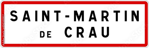 Panneau entrée ville agglomération Saint-Martin-de-Crau / Town entrance sign Saint-Martin-de-Crau