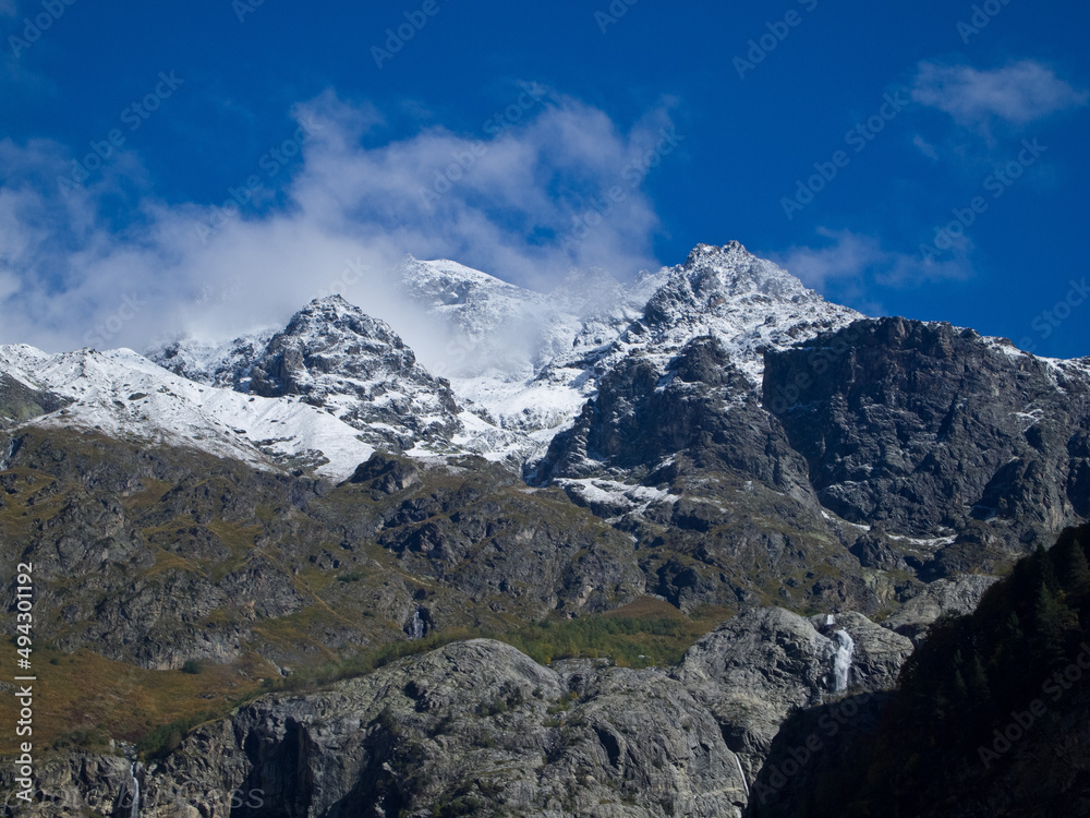 Mountain peak. The mountains. Mountain landscape. Mountain clouds
