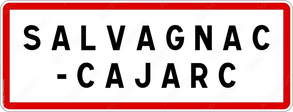 Panneau entrée ville agglomération Salvagnac-Cajarc / Town entrance sign Salvagnac-Cajarc