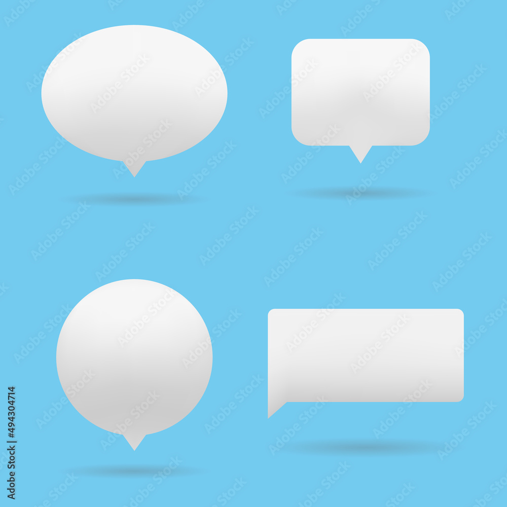 3D speech bubble set. Realistic communication dialogue icons cartoon style. Vector illustration 3D speech bubble set. Realistic communication dialogue icons cartoon style. Vector illustration