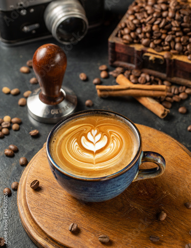 Foto delicious cappuccino made with ideal decor