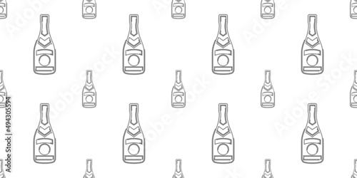 Champagne Bottle Icon Seamless Pattern M_2203002