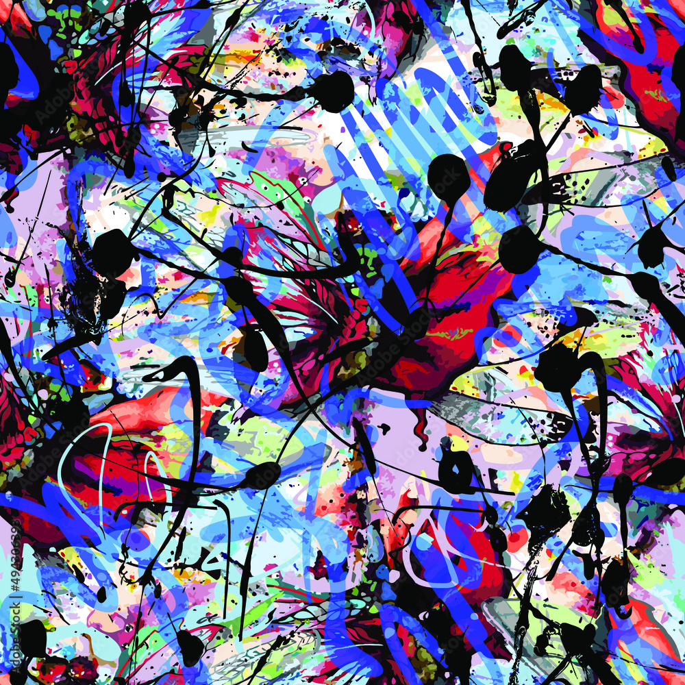 Fototapeta premium Textile print pattern. abstract seamless fabric and digital print pattern. geometric print pattern for textile design and fabrics.