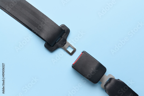 Seat belt on color background