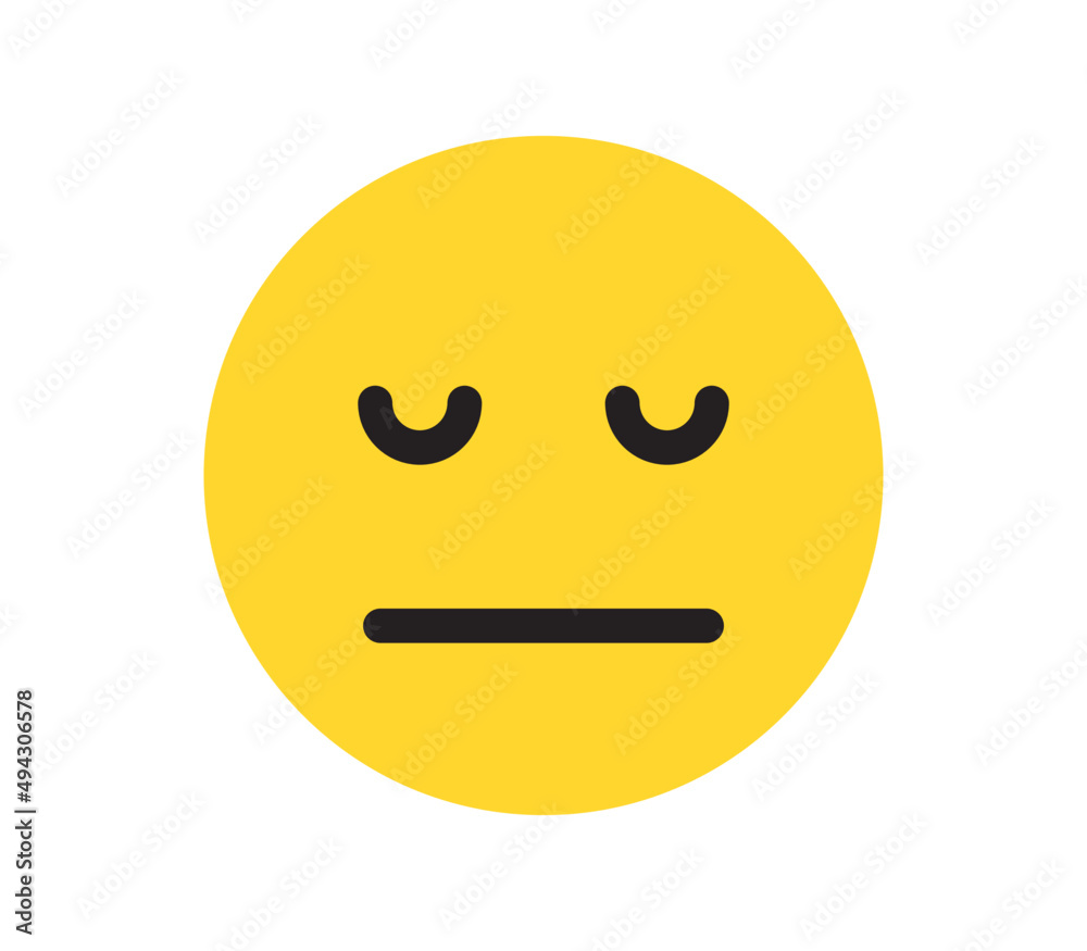 Simple emotion face and yellow cartoon emoji flat vector illustration.
Simple emotion face and yellow cartoon emoji flat vector illustration.