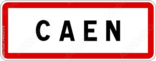 Panneau entrée ville agglomération Caen / Town entrance sign Caen