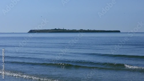 The Berezan Island in the Black Sea has an interesting nature and history. It is located in the place where the Dnieper River meets the Black Sea. photo