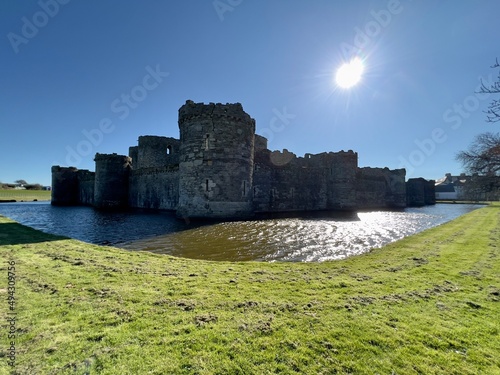 silhouette of Beaumaris Castle photo