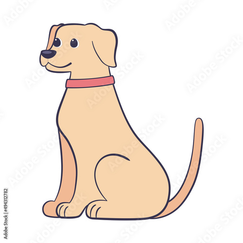 Isolated cute labrador dog breed cartoon Vector illustration