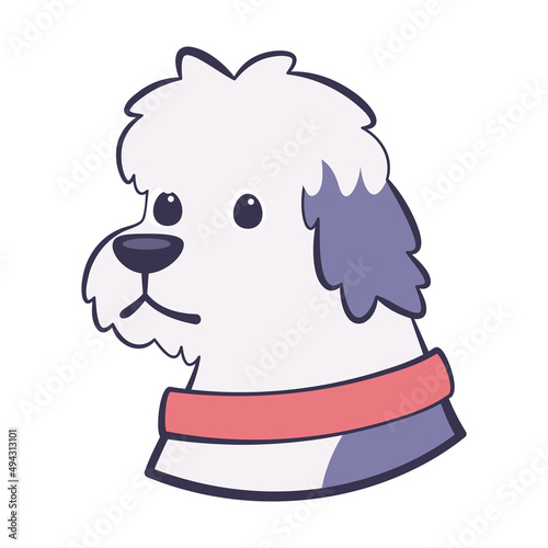 Isolated cute english sheepdog dog breed cartoon Vector illustration