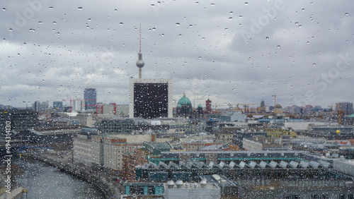 Photography View on Berlin and tv tower on a rainy day