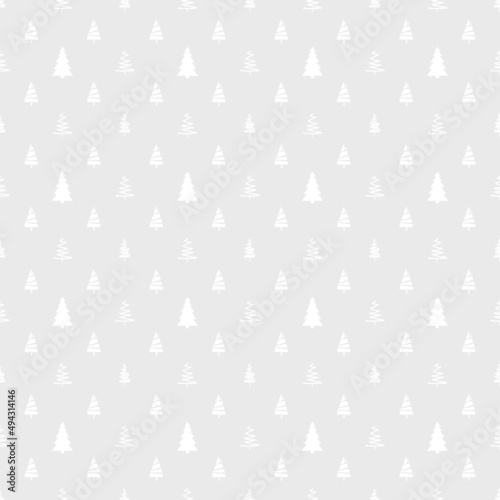 Seamless pattern with christmas trees. Abstract geometric wallpaper. Geometric art. Print for textiles, fabrics, polygraphy, posters. Greeting cards. Black and white illustration
