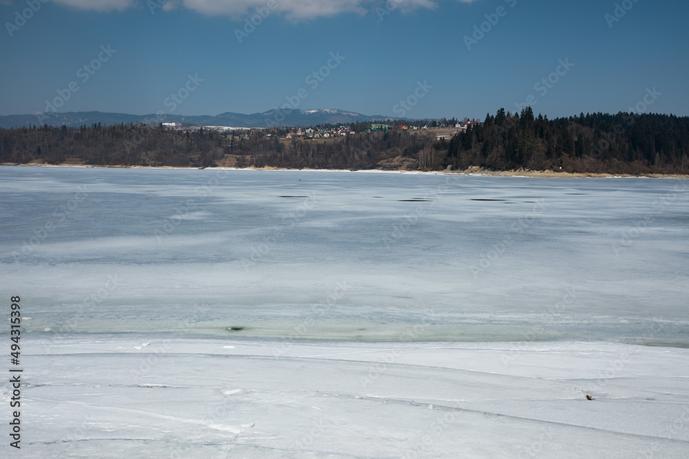 frozen river in winter