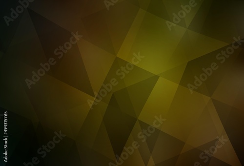Dark Green, Yellow vector polygon abstract layout.