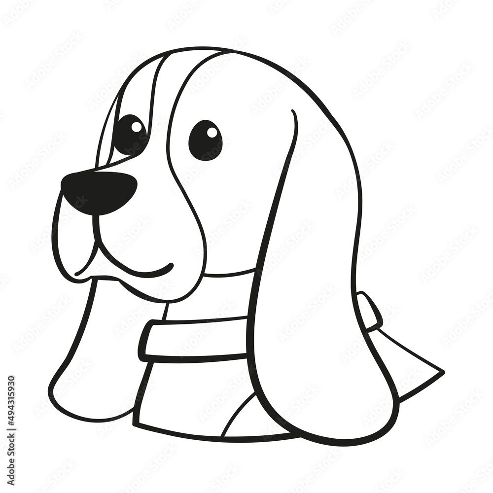 Obraz premium Isolated cute beagle dog breed cartoon Vector illustration