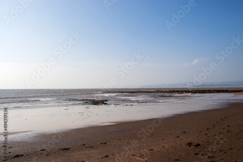 On the beach at Exmouth  Devon in late winter sunshine