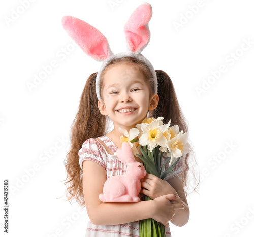 Cute little girl with bunny...