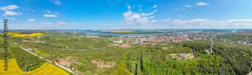 Aerial view of Silistra with TV tower, Danube river and Medjidi Tabia fortress, Bulgaria photo