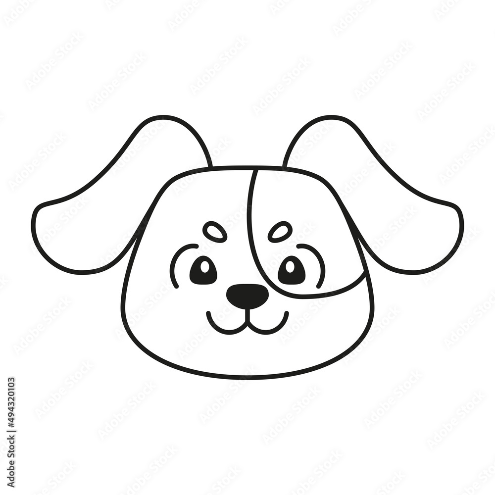 Obraz premium Isolated cute dog avatar Zodiac sign Vector illustration