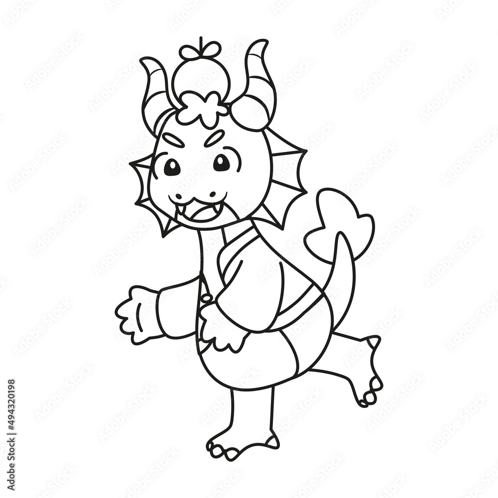 Isolated cute dragon with traditional chinese clothes Zodiac sign Vector illustration Isolated cute dragon with traditional chinese clothes Zodiac sign Vector illustration