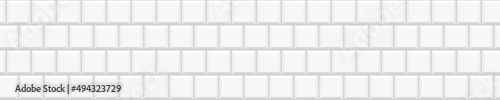 White square tile seamless pattern. Ceramic or stone brick background. Kitchen backsplash or bathroom wall decoration. Interior or exterior texture. Vector flat illustration