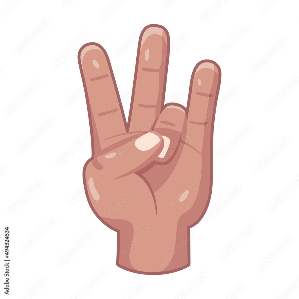 Isolated hand cartoon icon doing a gesture Vector illustration