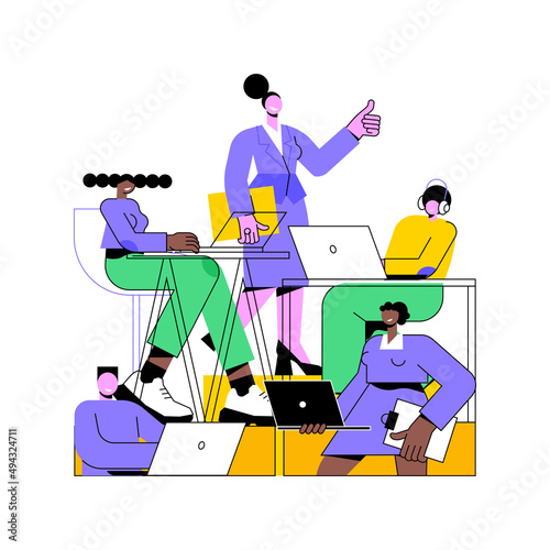 Business hierarchy abstract concept vector illustration. Hierarchical organization, top level management, execution of business plan, corporate ladder, company model and size abstract metaphor. photo