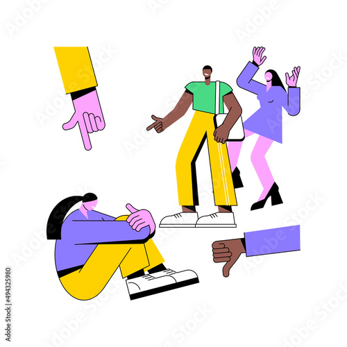 Marginalization abstract concept vector illustration. Social exclusion disadvantage, society fringe, less important, second class, gender stereotypes, school bullying, outcast abstract metaphor.