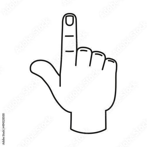 Isolated hand cartoon outline icon doing a gesture Vector illustration