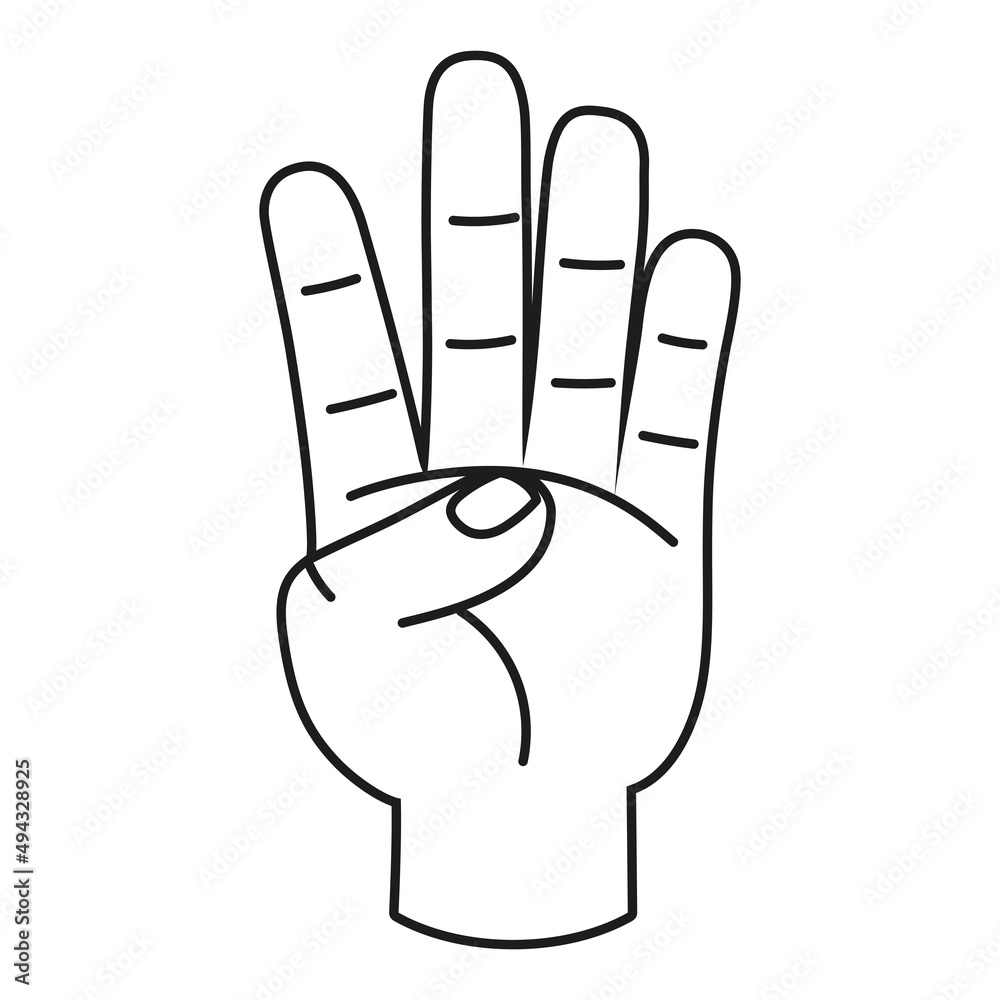 Isolated hand cartoon outline icon doing a gesture Vector illustration Isolated hand cartoon outline icon doing a gesture Vector illustration