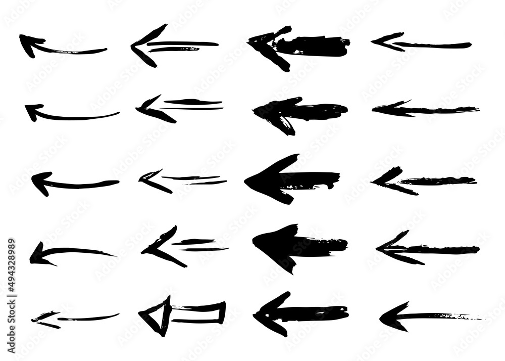 Grunge arrows. Hand drawn vector illustration. Grunge arrows. Hand drawn vector illustration.