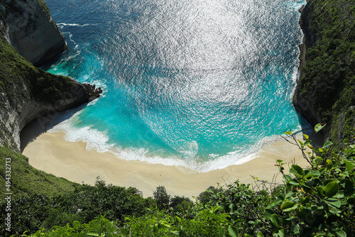 top view on the ocean beach  photo