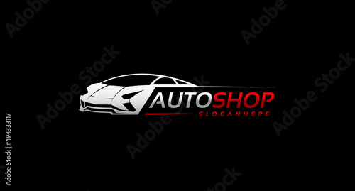 sport car logo, automotive logo design © theos studio
