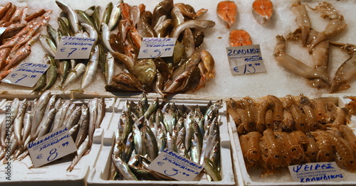 Fischtheke auf dem Markt von Saloniki photo