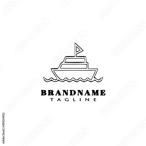 boat logo cartoon icon design template isolated vector illustration