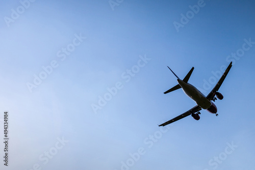 Commercial airliner taking off the airport photo