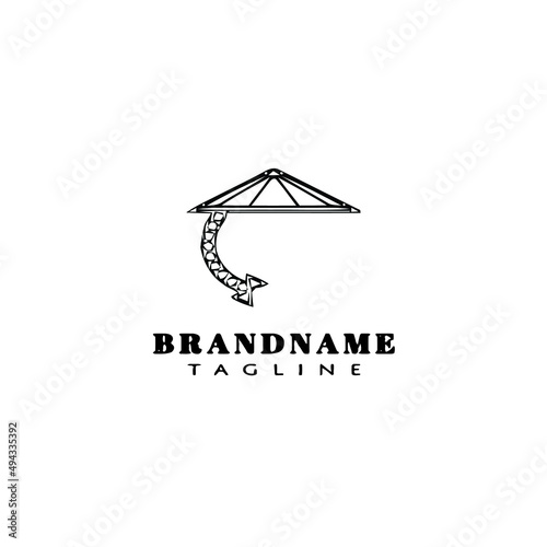 chinese traditional hat cartoon logo icon design template black isolated vector